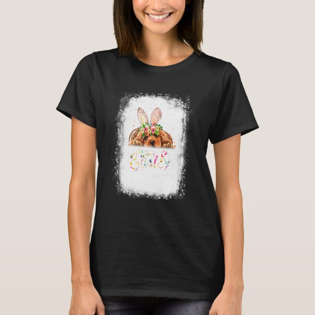 Happy Oaster Bunny Cocker Spaniel mit Ostereiern T-Shirt (Vorderseite)