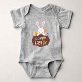 Happy Oaster Bunny Colorful Eggs Baby Strampler