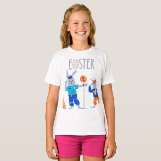 "Happy Oaster" Bunny Crossing Stopp signieren Spaß T-Shirt
