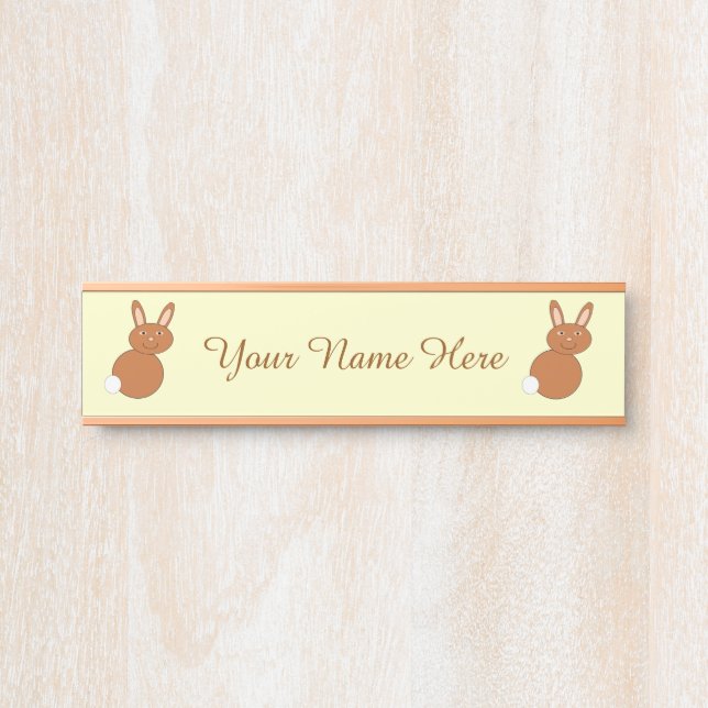 Happy Oaster Bunny Custom Türschild (Vorderseite )