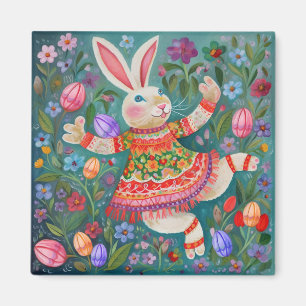 Happy Oaster Bunny Dance Magnet