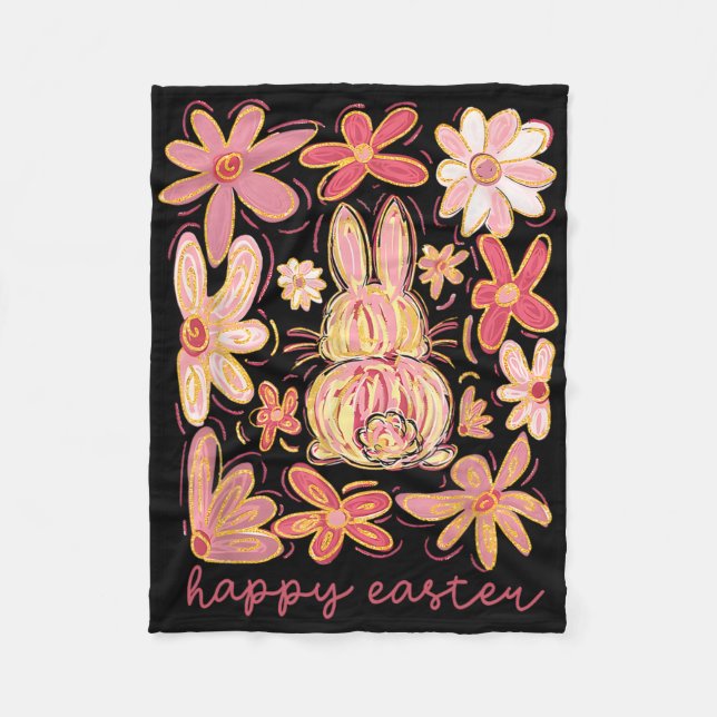 Happy Oaster Bunny Easter Egg Hunt Squad Osterwoch Fleecedecke (Vorderseite)