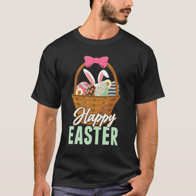 Happy Oaster Bunny Egg Basket T-Shirt (Vorderseite)