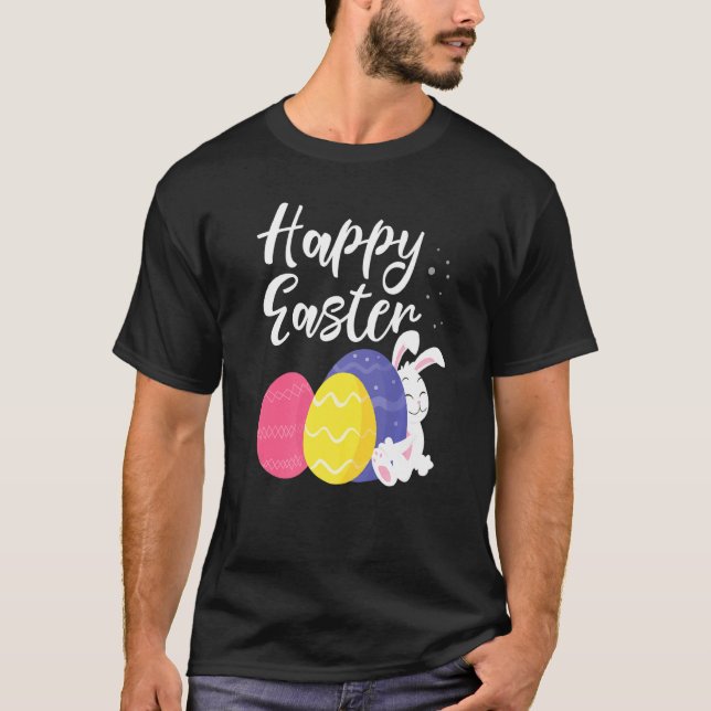 Happy Oaster Bunny Egg Basket T-Shirt (Vorderseite)