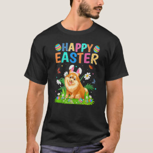 Happy Oaster Bunny Egg Funny Spitz Dog Oster T-Shirt