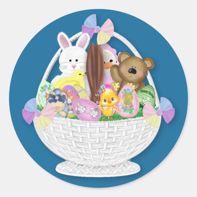 Happy Oaster Bunny Egg Runder Aufkleber (Vorderseite)