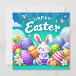 Happy Oaster - Bunny Eggs in Pastellfarben Feiertagskarte