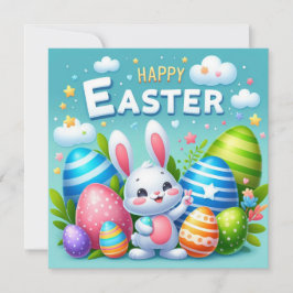 Happy Oaster - Bunny Eggs in Pastellfarben Feiertagskarte