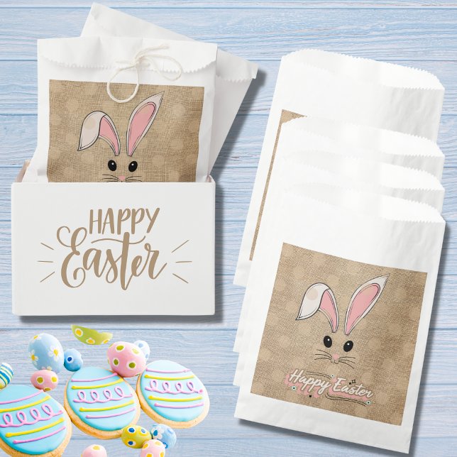 Happy Oaster Bunny Face Neutral Polka Dots Geschenktütchen (Von Creator hochgeladen)
