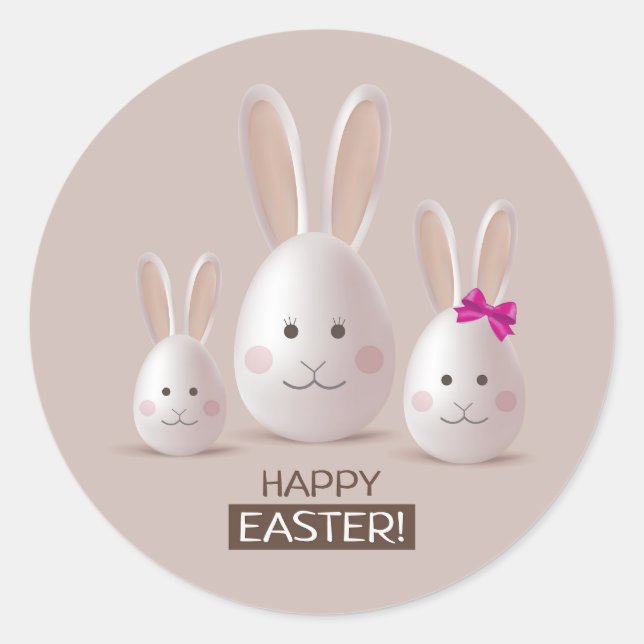 Happy Oaster Bunny Family Aufkleber (Vorderseite)