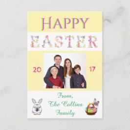 Happy Oaster Bunny Family Foto Card individuell an Einladung