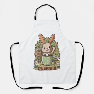 Happy Oaster Bunny Floral Egg Jagen Kaffee Lover Schürze