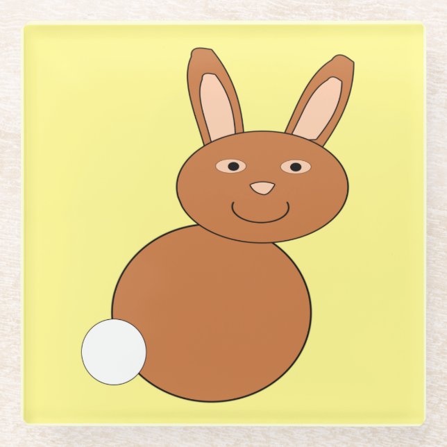Happy Oaster Bunny Glass Untersetzer (Vorderseite)