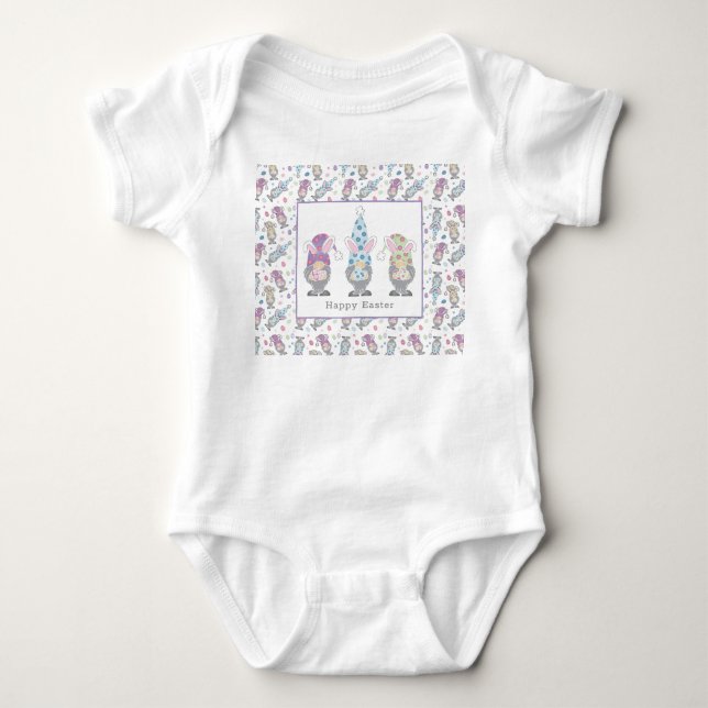 Happy Oaster Bunny Gnomes Baby Strampler (Vorderseite)