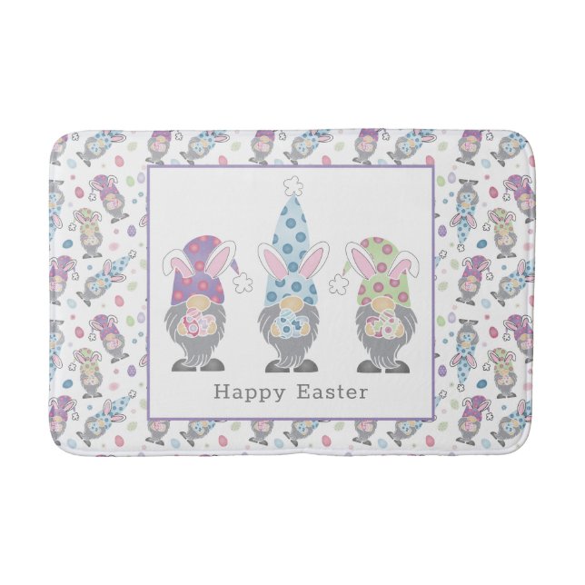 Happy Oaster Bunny Gnomes Badematte (Vorderseite)