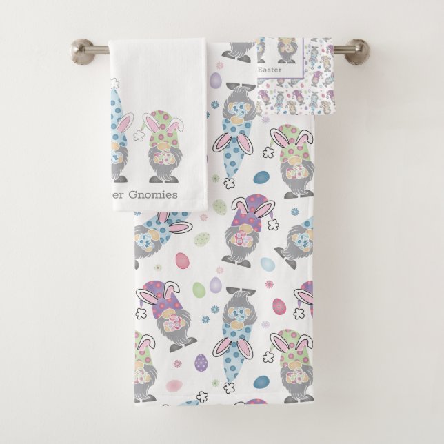 Happy Oaster Bunny Gnomes Badhandtuch Set (Insitu)