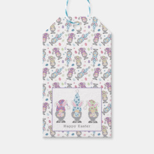 Happy Oaster Bunny Gnomes Geschenkanhänger