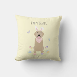 Happy Oaster Bunny Golden Retriever Kissen