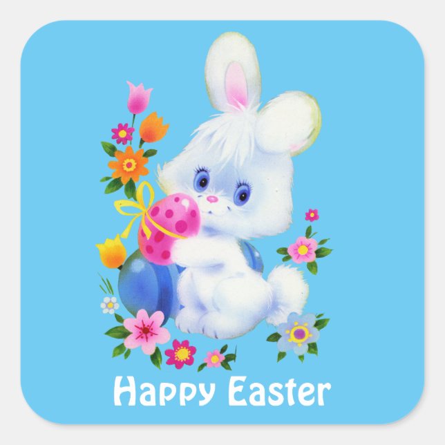 Happy Oaster Bunny Holiday Aufkleber (Vorderseite)