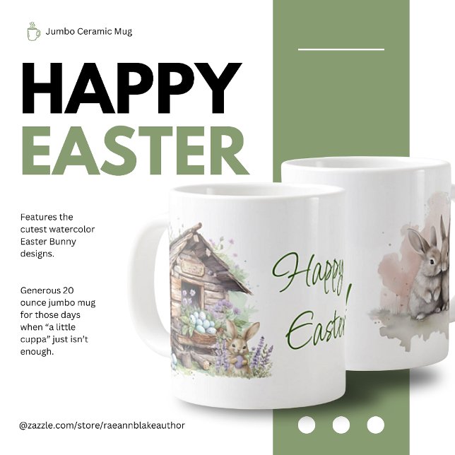 Happy Oaster Bunny Jumbo Tasse (Von Creator hochgeladen)