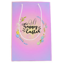 Happy Oaster Bunny Kontur Hübsch Pastel Mittlere Geschenktüte