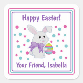 Happy Oaster Bunny Leckerei Bag Labels Quadratischer Aufkleber