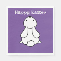 Happy Oaster Bunny Lila Napkin
