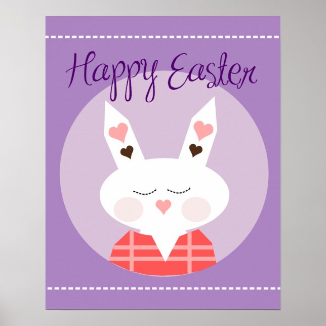 Happy Oaster Bunny Lila Poster (Vorne)