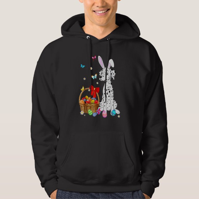 Happy Oaster Bunny Llama Bringing Ostereier Basken Hoodie (Vorderseite)