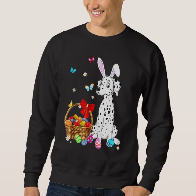 Happy Oaster Bunny Llama Bringing Ostereier Basken Sweatshirt (Vorderseite)
