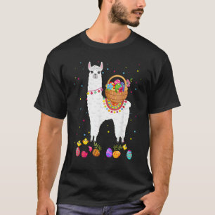 Happy Oaster Bunny Llama Bringing Ostereier Basken T-Shirt