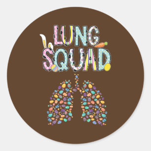 Happy Oaster Bunny Lung Squad RT Respiratory Runder Aufkleber