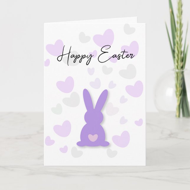 Happy Oaster Bunny mit Herz Karte (Vorderseite)