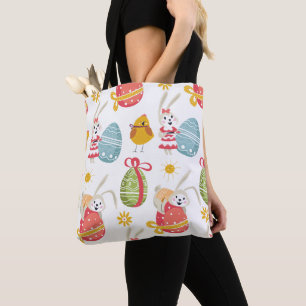 Happy Oaster Bunny mit Ostereiern Tasche