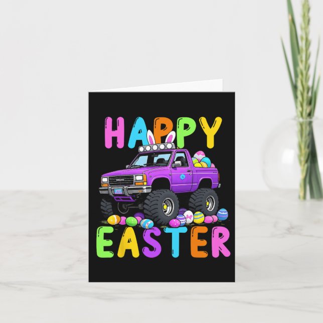 Happy Oaster Bunny Monter Truck Sonniger Wahnsinn Karte (Vorderseite)
