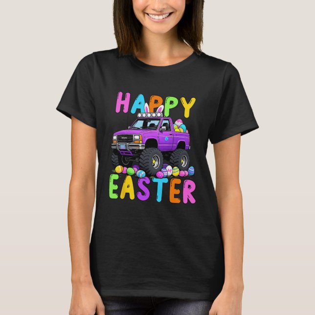 Happy Oaster Bunny Monter Truck Sonniger Wahnsinn T-Shirt (Vorderseite)