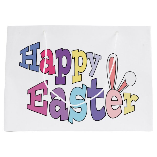 Happy Oaster Bunny Oars Geschenktasche Große Geschenktüte (Vorderseite)