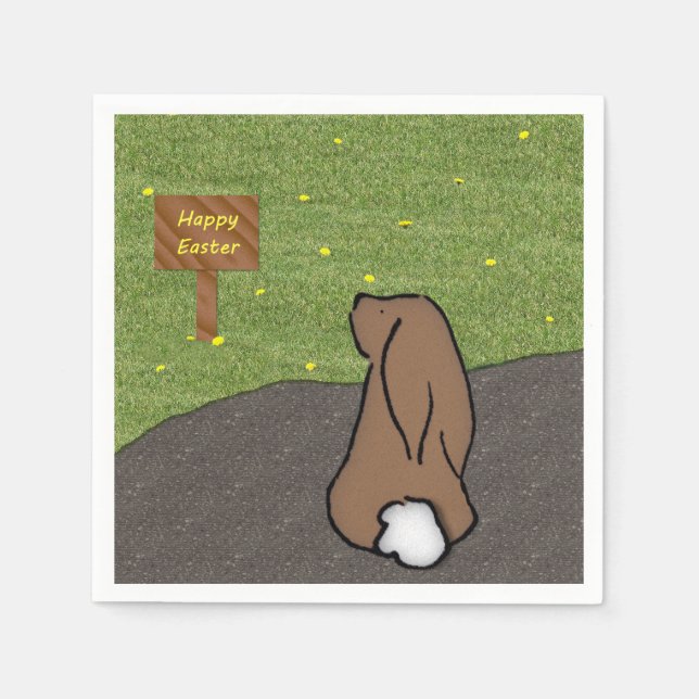 Happy Oaster Bunny Paper Napkins Serviette (Vorderseite)