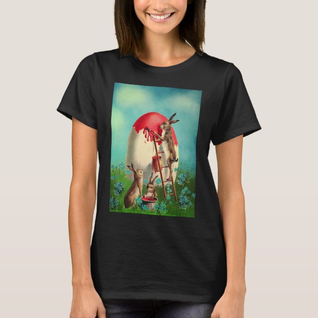 Happy Oaster Bunny Pastel Frühlingseier Kaninchen  T-Shirt (Vorderseite)