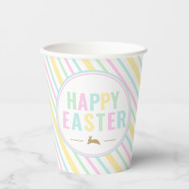 Happy Oaster Bunny Pastel Strip Pappbecher