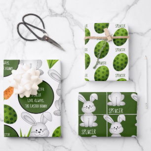 Happy Oaster Bunny Personalisiert Geschenkpapier Set