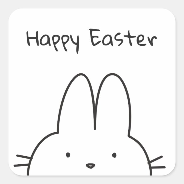 Happy Oaster Bunny Quadratischer Aufkleber (Vorderseite)