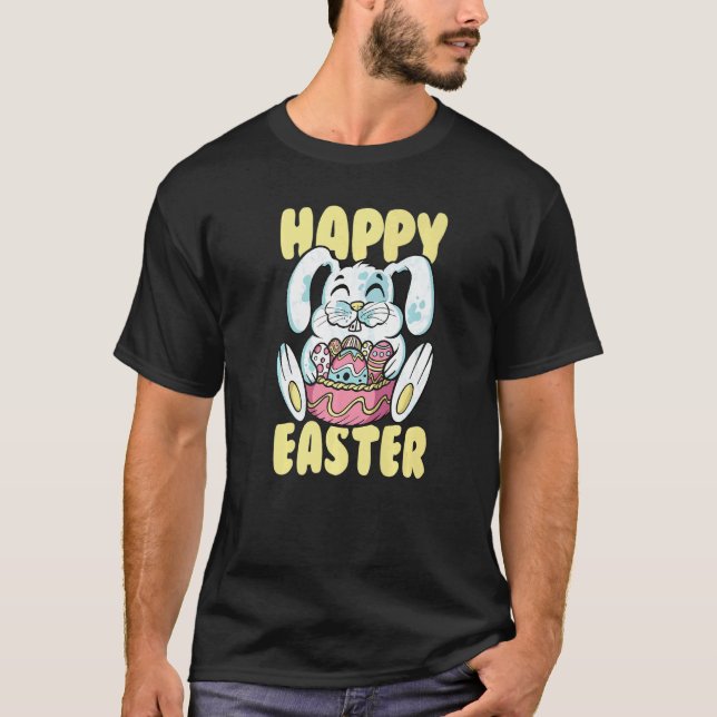Happy Oaster Bunny Rabbit Eggs Family Dye T-Shirt (Vorderseite)