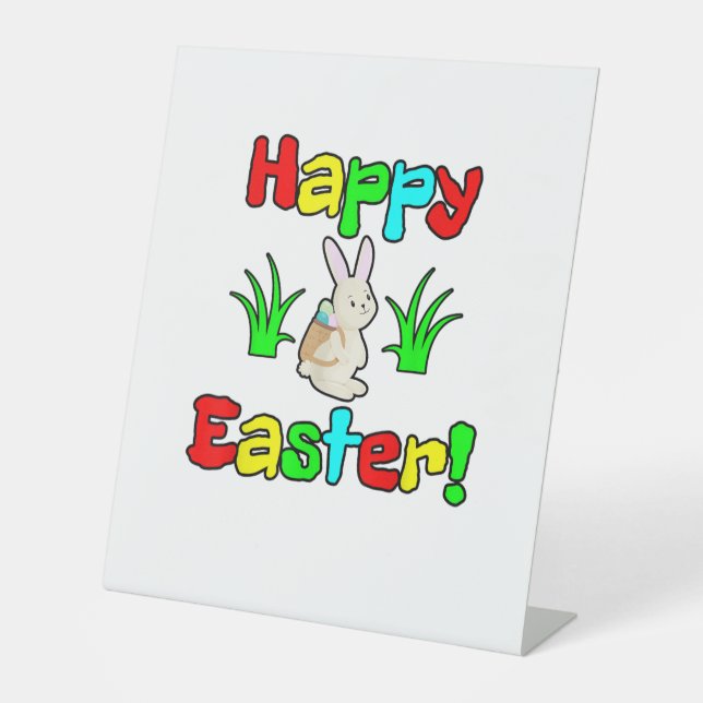 Happy Oaster Bunny Rabbit Eggs Sockelschild (Vorderseite)