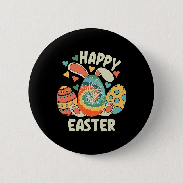 Happy Oaster Bunny Rabbit Fun Ostereier für Frauen Button (Vorderseite)