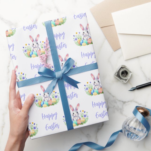 Happy Oaster Bunny Rabbit Geschenkpapier (Schenken)