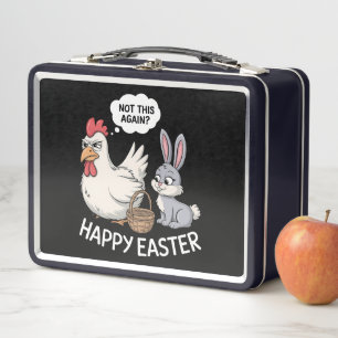 Happy Oaster Bunny Rabbit Huhn nicht wieder so Metall Brotdose