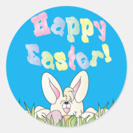 Happy Oaster Bunny Rabbit Runder Aufkleber