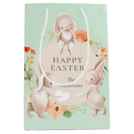 Happy Oaster Bunny Rabbits Personalisiert Mittlere Geschenktüte