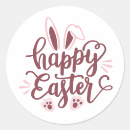 Happy Oaster Bunny Runder Aufkleber